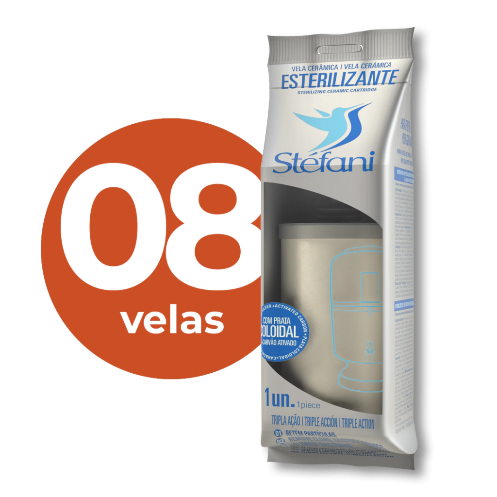 Vela Esterilizante Tripla Ação - Stéfani (Caixa com 8)