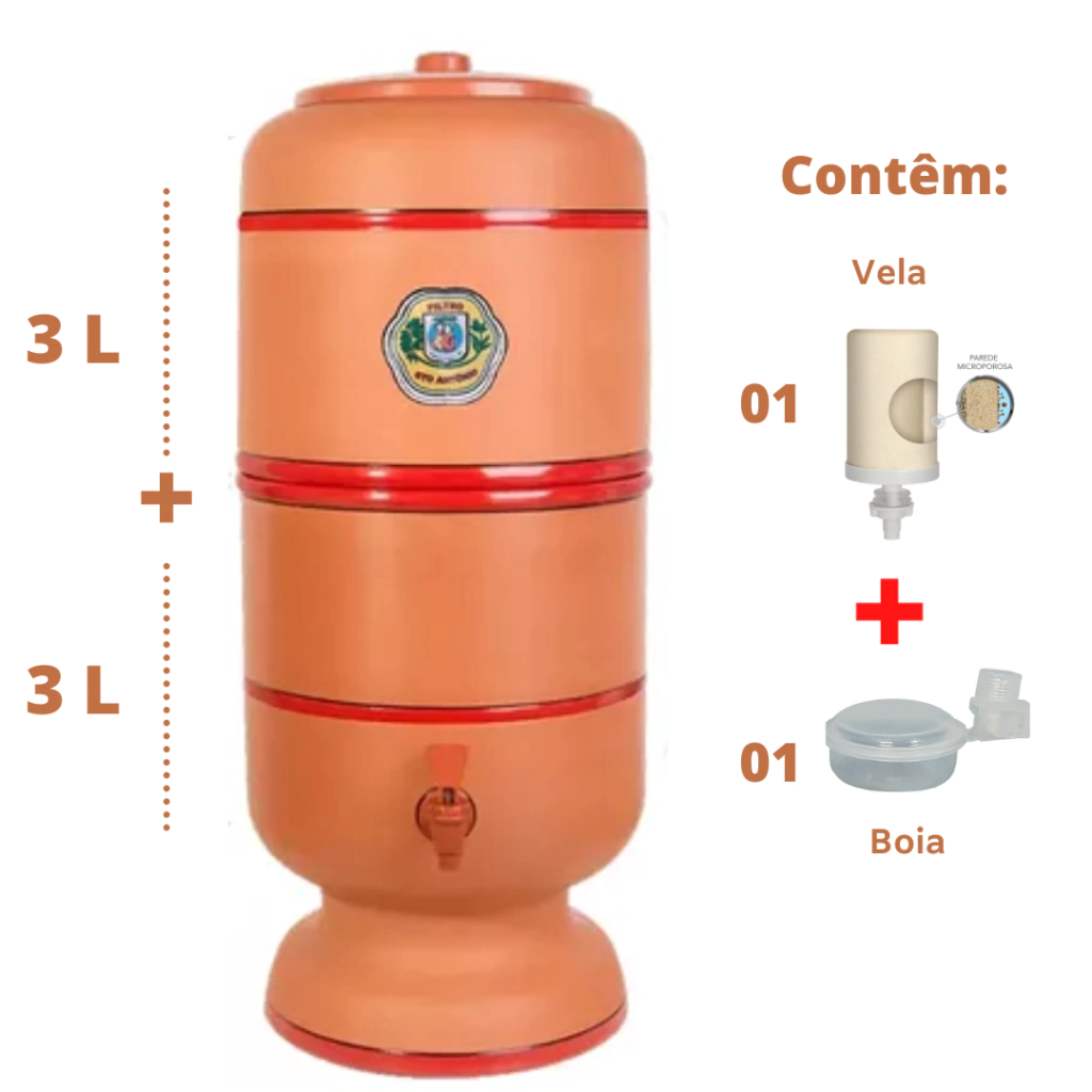 Filtro 3 litros - Marca Santo Antônio - 1 vela